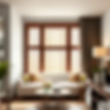 Elegant Wooden Blinds Complementing a Contemporary Interior Elegant wooden blinds complementing a contemporary interior