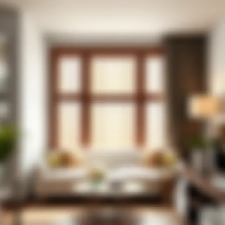 Elegant Wooden Blinds Complementing a Contemporary Interior Elegant wooden blinds complementing a contemporary interior