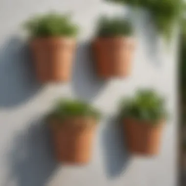 Material Choices for Wall-Mount Planters Close-up of various materials used in outdoor wall-mount planters, highlighting durability and style