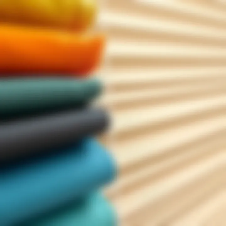 Close-up of fabric options for panel glide blinds