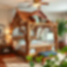 Exquisite design of the Pottery Barn tree house bed showcasing craftsmanship and style.