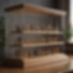 Elegant wooden display case showcasing a variety of figurines