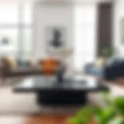 Contemporary 16-inch coffee table in a modern living room setting