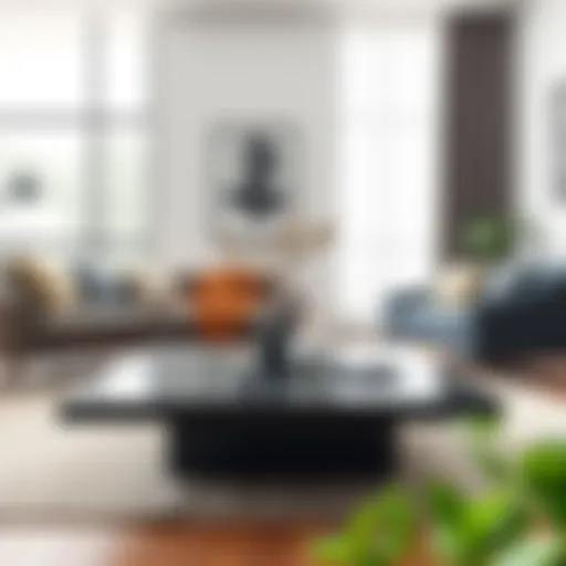 Contemporary 16-inch coffee table in a modern living room setting