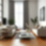 A contemporary 28-inch side table showcasing minimalist design in a stylish living room.