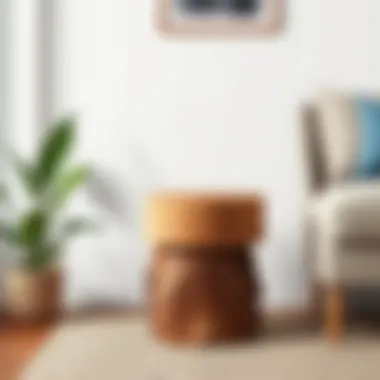 A 28-inch side table made from reclaimed wood, highlighting sustainable material choices.