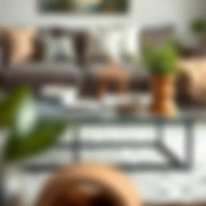 Stylish accessories on a 3x5 coffee table enhancing decor