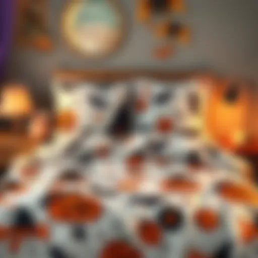 Charming Halloween-themed sheet set featuring whimsical designs