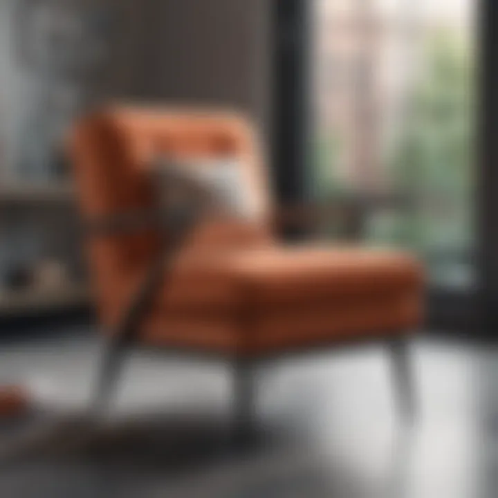 Modern small accent chair with unique design elements