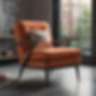 Modern Elegance Defined Modern small accent chair with unique design elements