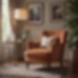 Charming vintage accent chair in a cozy living room setting