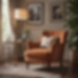 Charming vintage accent chair in a cozy living room setting