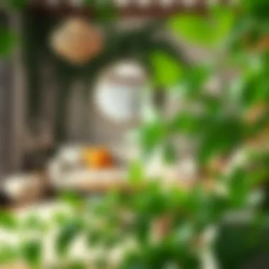 Bohemian Room with Imitation Ivy Accents Stylish integration of imitation ivy vines in a bohemian-themed room