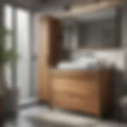 Elegant bathroom vanity tower cabinet showcasing modern design