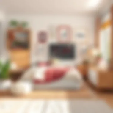 Personalized decor elements in a teen suite