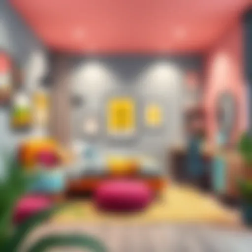 Stylish teenage suite with vibrant decor