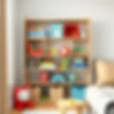 A modern shelf design showcasing colorful toy organization