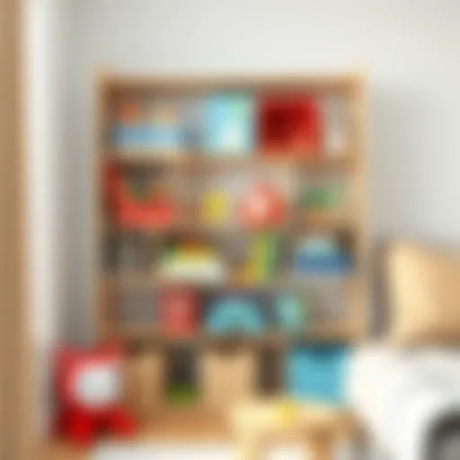 A modern shelf design showcasing colorful toy organization