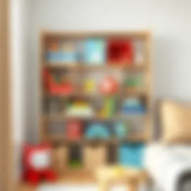 Modern Shelf Design for Toy Storage A modern shelf design showcasing colorful toy organization