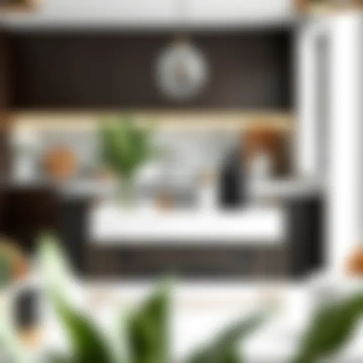 Stylish marble kitchen caddy enhancing modern kitchen decor