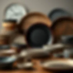 An array of modern ceramic plates showcasing diverse designs