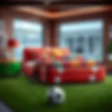 Stylish football bed design showcasing vibrant colors and patterns