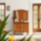 Elegant wooden entryway holder with decorative accents