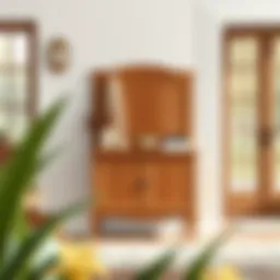 Elegant wooden entryway holder with decorative accents