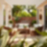 Elegant outdoor patio setup featuring a 6x9 mat