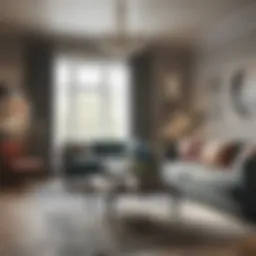 Elegant living room showcasing furniture from a deals warehouse