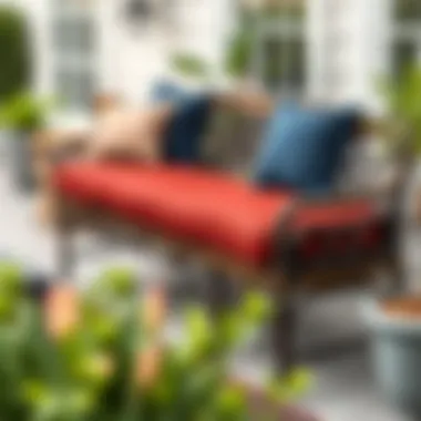 Stylish Bench Cushion for Outdoor Spaces Stylish bench cushion enhancing outdoor patio decor