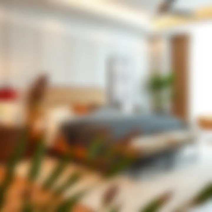 Stylish twin king size bed arrangement in a cozy bedroom