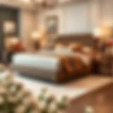 Luxurious twin king size bed featuring elegant bedding and stylish decor