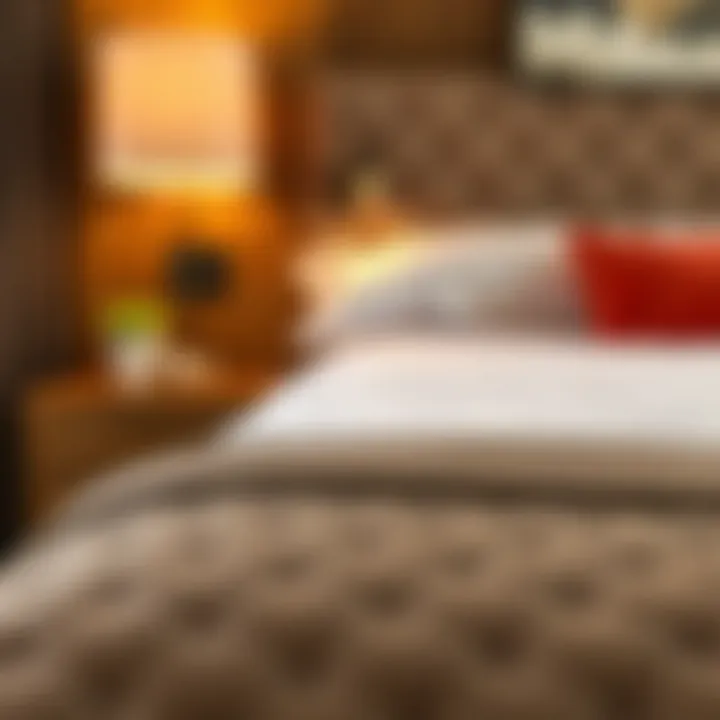 Close-up view of high-quality materials used in a twin king size bed