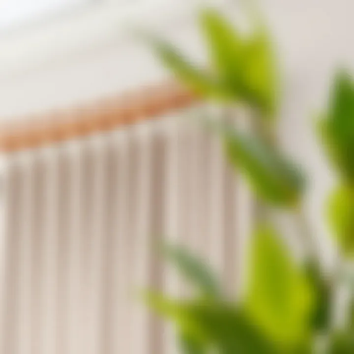 Stylish white oak curtain rod paired with elegant drapes