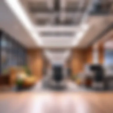 Innovative Office Lighting Solutions Creative installation of smart light strips in an office space