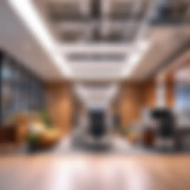 Innovative Office Lighting Solutions Creative installation of smart light strips in an office space