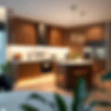 Stylish Kitchen with Smart Lighting Smart light strips integrated into a stylish kitchen design
