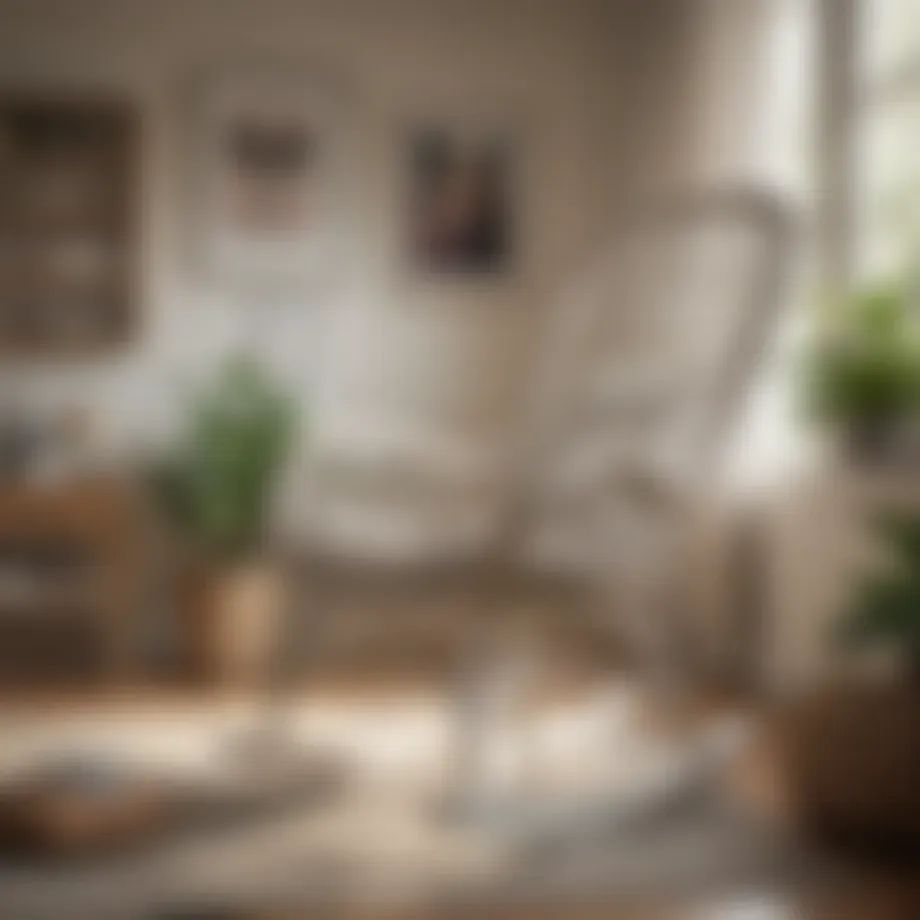 Elegant Wayfair white wicker rocking chair in a cozy living room setting