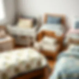 A collection of intricately designed doll bed sheets showcasing various patterns and styles.