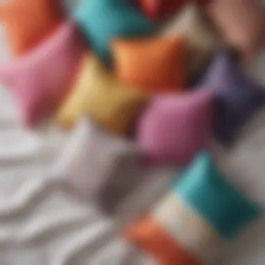 Colorful pillows on a bed, illustrating the impact of color in decor