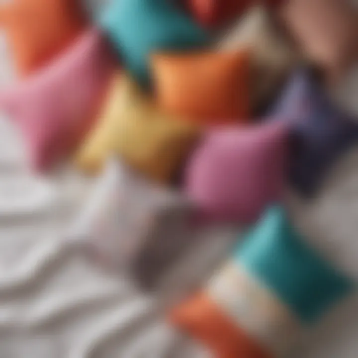 Colorful pillows on a bed, illustrating the impact of color in decor