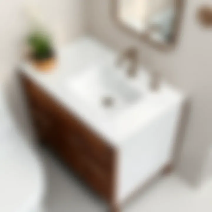 Elegant marble finish on a vanity top