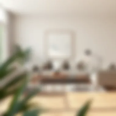 A chic living room adorned with minimalist metal stools as accent pieces