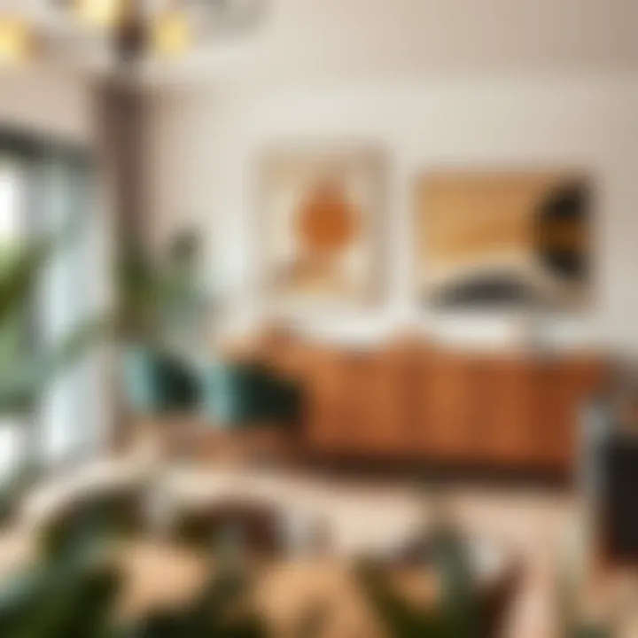 55 inch sideboard placed in a cozy dining area