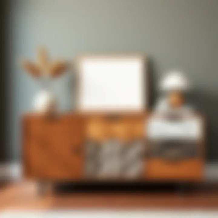 Stylish 55 inch sideboard showcasing various materials