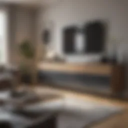 Modern low set drawers in a stylish living room