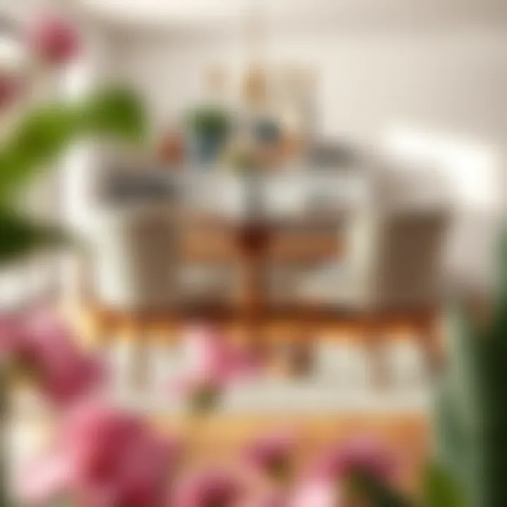 Stylish arrangement of dining table and chairs