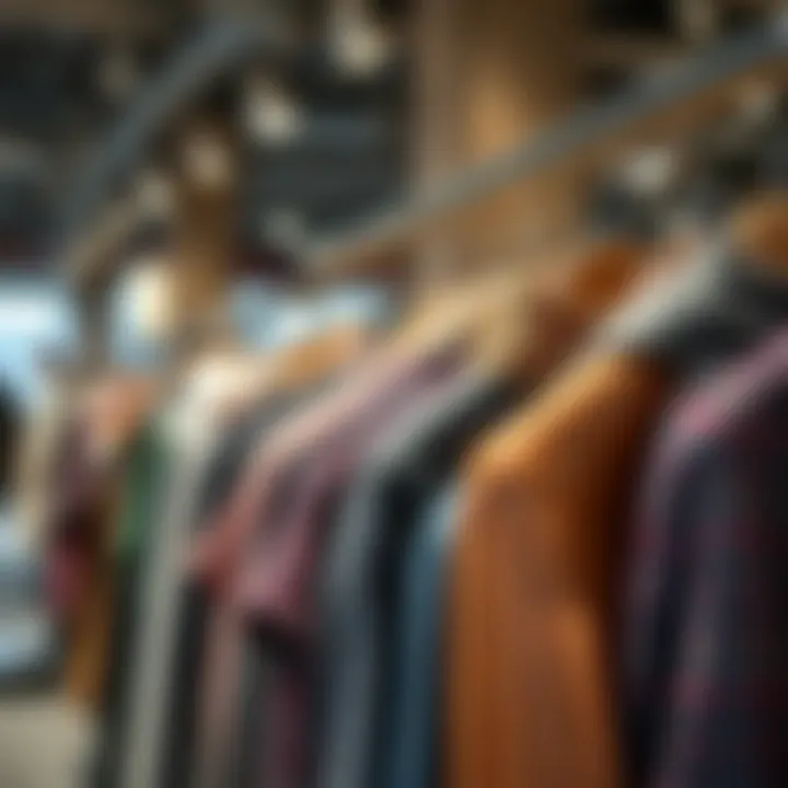 Aesthetic Appeal with Stylish Garments Aesthetic appeal of metal coat hangers displayed with stylish garments.