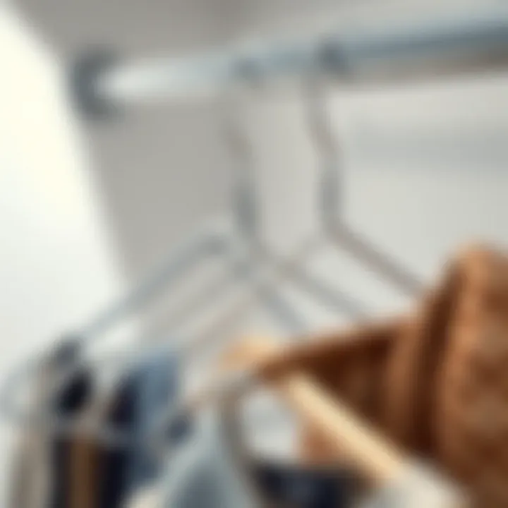 Durability and Functionality in Closet Metal coat hangers in a closet, highlighting their durability and functionality.